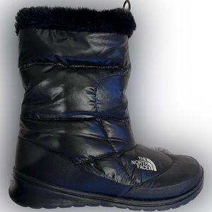 North Face Black Puffer Boots with Faux Fur Sz 8